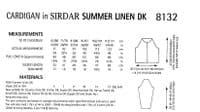 Sirdar Cardigan Knitting Pattern in Summer Linen DK (8132)