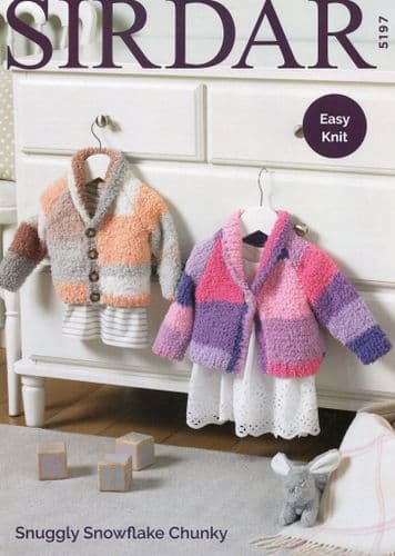 Sirdar Cardigans in Snuggly Snowflake Chunky (5197)