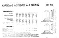 Sirdar Cardigans Knitting Pattern in No.1 Chunky (8173)