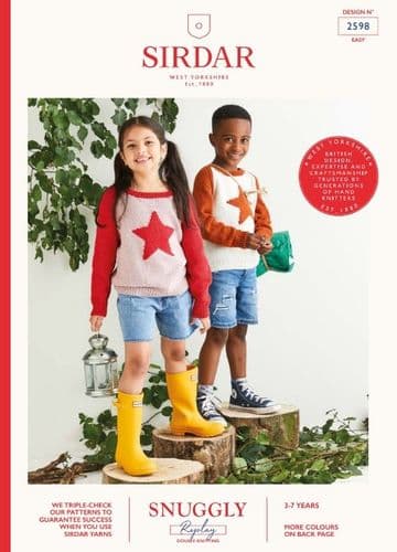 Sirdar Children's Sweater Knitting Pattern in Snuggly Replay DK - 2598 PDF DOWNLOAD