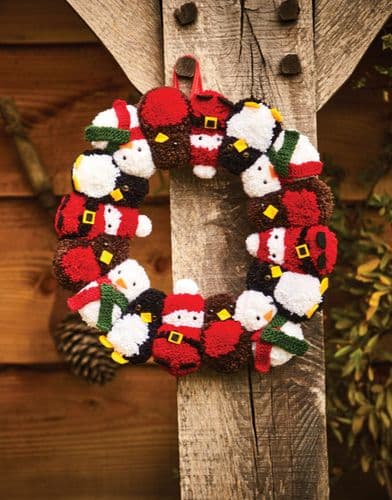 Sirdar Christmas Pom Pom Festive Wreath Knitting Pattern in DK - 10654 PDF DOWNLOAD