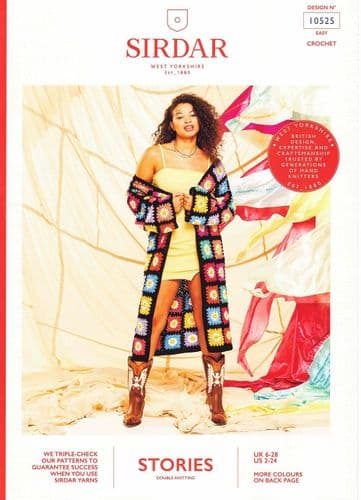Sirdar Coat'chella Cardigan Crochet Pattern in Stories DK (10525)