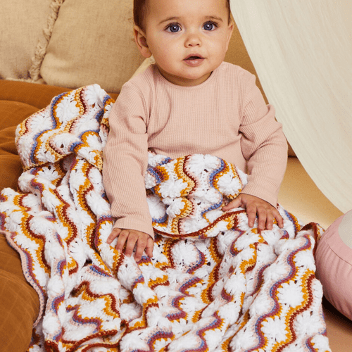 Sirdar Flower Power Blanket Crochet Pattern in Snuggly 4Ply (5516)