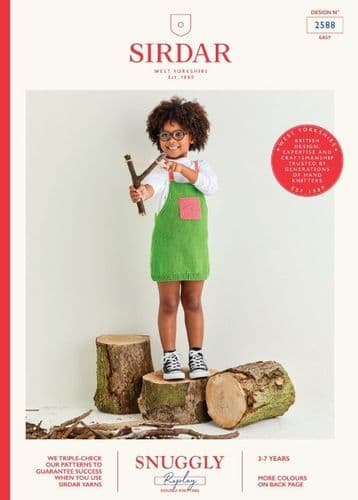 Sirdar Girls Dress Knitting Pattern in Snuggly Replay DK - 2588 PDF DOWNLOAD