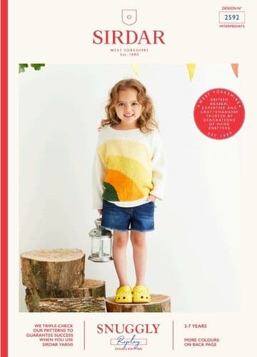 Sirdar Girls Sweater Knitting Pattern in Snuggly Replay DK - 2592 PDF DOWNLOAD