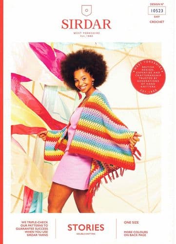 Sirdar Glasto Poncho Crochet Pattern in Stories DK - 10523 PDF DOWNLOAD