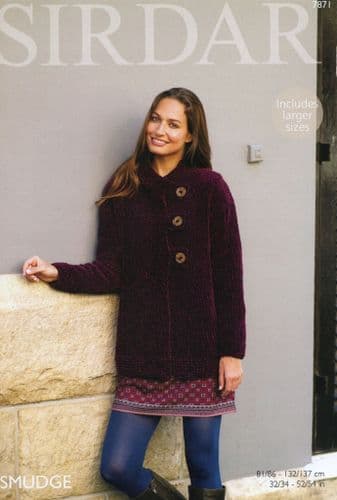 Sirdar Jacket Knitting Pattern in Smudge (7871)