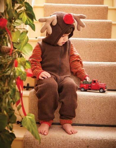 Sirdar Kids Reindeer Romper Knitting Pattern in Snuggly DK - 2606 PDF DOWNLOAD