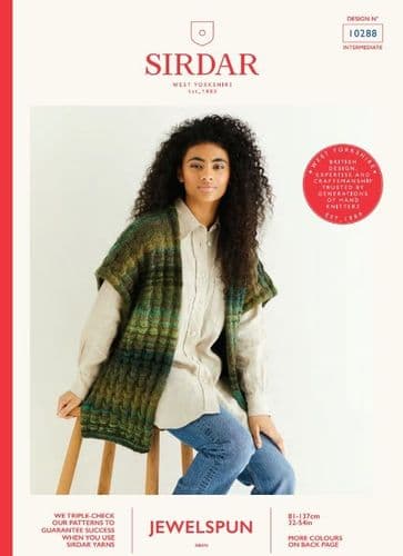 Sirdar Ladies Cape Knitting Pattern in Jewelspun Aran - 10288 PDF DOWNLOAD