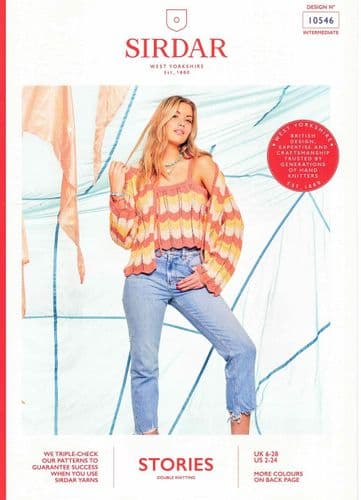 Sirdar Ladies Cardigan & Crop Top Knitting Pattern in Stories DK - 10546 PDF DOWNLOAD