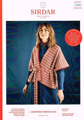 Sirdar Ladies Cardigan Knitting Pattern in Cashmere Merino Silk DK (10206)
