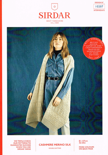 Sirdar Ladies Cardigan Knitting Pattern in Cashmere Merino Silk DK (10207)