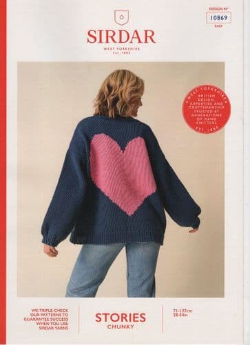 Sirdar Ladies Cardigan Knitting Pattern in Stories Chunky (10869)