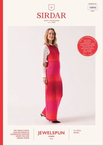 Sirdar Ladies Dress Knitting Pattern in Jewelspun Ombre (10846)