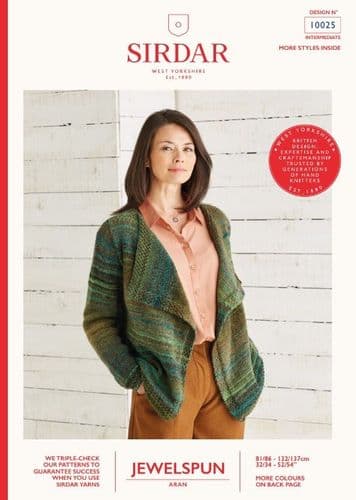 Sirdar Ladies Jacket Knitting Pattern in Jewelspun Aran - 10025 PDF DOWNLOAD