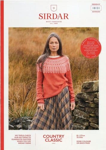 Sirdar Ladies Jumper Knitting Pattern in Country Classic 4ply (10131)