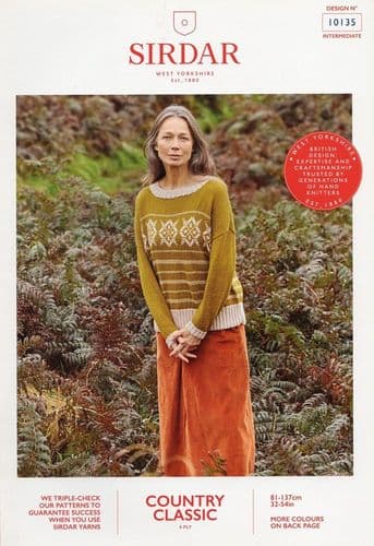 Sirdar Ladies Jumper Knitting Pattern in Country Classic 4ply (10135)