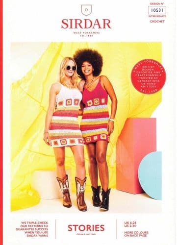 Sirdar Ladies Mainstage Mini Dress Crochet Pattern in Stories DK - 10531 PDF DOWNLOAD