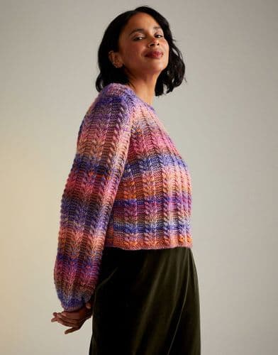 Sirdar Ladies Sweater Knitting Pattern in Jewelspun Aran - 10719