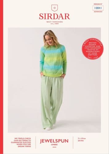 Sirdar Ladies Sweater Knitting Pattern in Jewelspun Ombre (10841)
