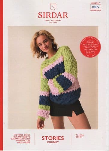 Sirdar Ladies Sweater Knitting Pattern in Stories Chunky (10872)