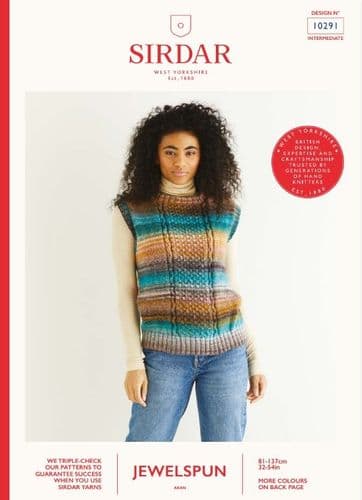 Sirdar Ladies Tank Top Knitting Pattern in Jewelspun Aran - 10291 PDF DOWNLOAD