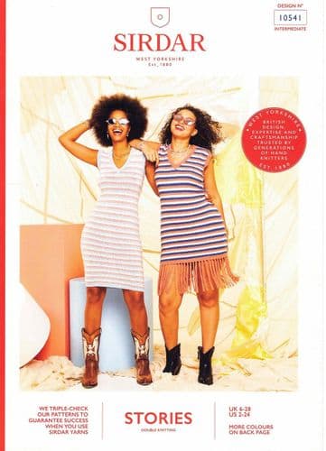Sirdar Ladies Tassel Dress Knitting Pattern in Stories DK - 10541 PDF DOWNLOAD