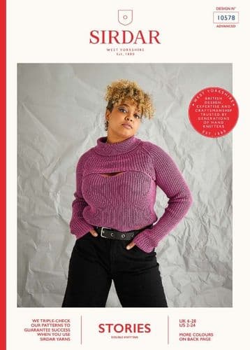 Sirdar Ladies Top & Arm Warmers Knitting Pattern in Stories DK - 10578 PDF DOWNLOAD