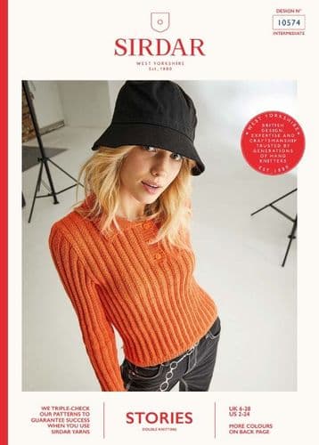 Sirdar Ladies Top Knitting Pattern in Stories DK - 10574 PDF DOWNLOAD