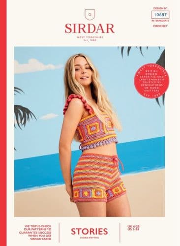 Sirdar Ladies Top & Shorts Crochet Pattern in Stories DK - 10687 PDF DOWNLOAD