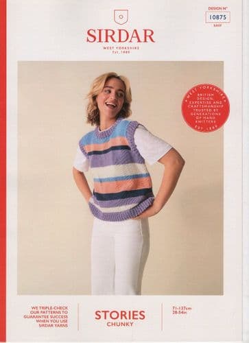 Sirdar Ladies Vest Knitting Pattern in Stories Chunky (10875)