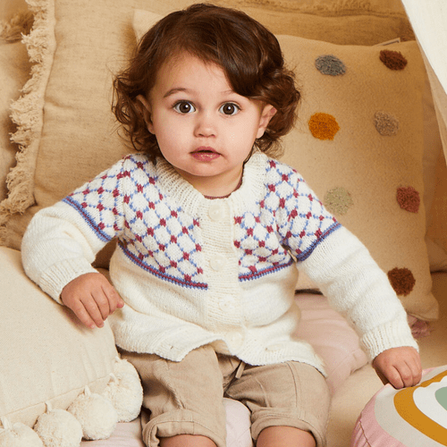 Sirdar Plaid & Plain Cardigan Knitting Pattern in Snuggly 4Ply (5515)