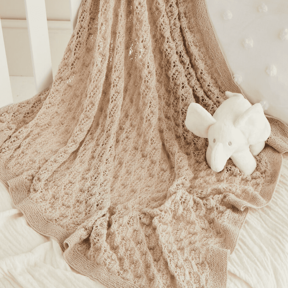 Sirdar Pretty Picot Lacy Blanket Knitting Pattern in Snuggly 2Ply 5524