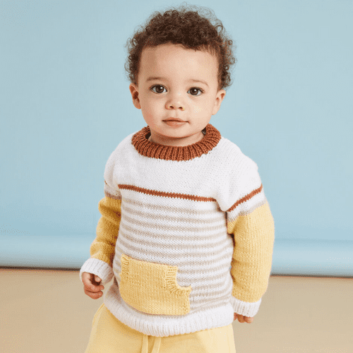 Sirdar Sandy Feet Pocket Sweater Knitting Pattern in Snuggly DK (5501)