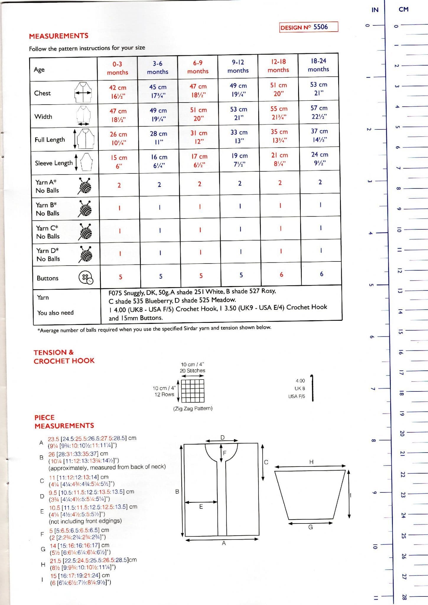 Sirdar Seaside Ripples Cardigan Crochet Pattern in Snuggly DK 5506