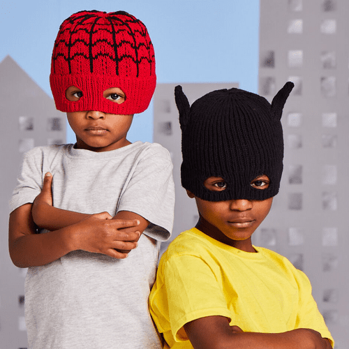 Sirdar Super Hero Hats Knitting Pattern in Snuggly Replay DK - 2619 PDF DOWNLOAD