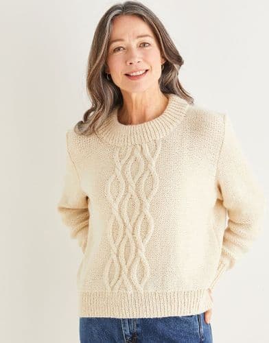 Sirdar Sweater Knitting Pattern in Saltaire Aran (10174)