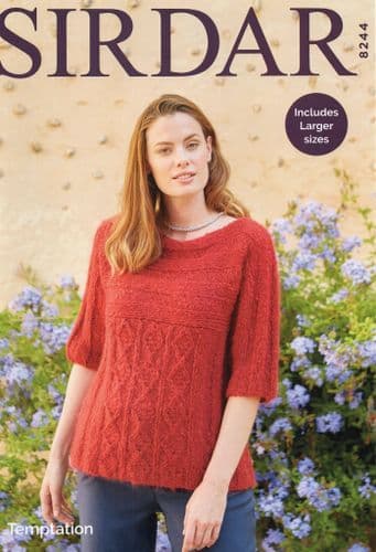 Sirdar Sweater Knitting Pattern in Temptation (8244)