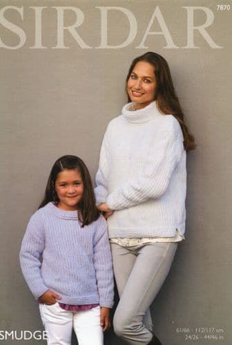Sirdar Sweaters Knitting Pattern in Smudge (7870) (D/C)