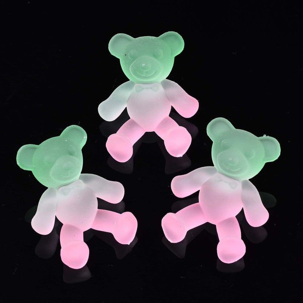 Translucent Teddy Transparent Teddy Bear Spray Painted Shank Button - 38mm