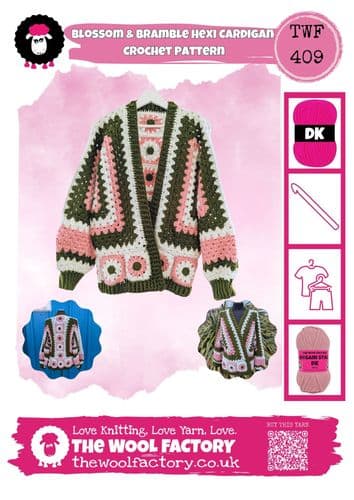 TWF Blossom and Bramble Hexi Cardigan Crochet Pattern (TWF409)