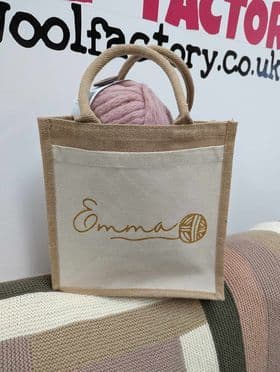 TWF Personalised Name Yarn Jute Bag - Gold