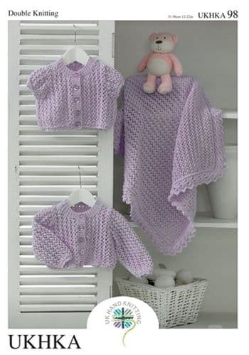 UKHKA Cardigans & Blanket Knitting Pattern in DK (98)