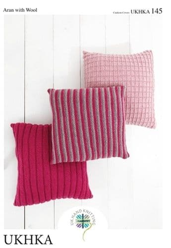 UKHKA Cushion Covers Knitting Pattern in Aran (145)