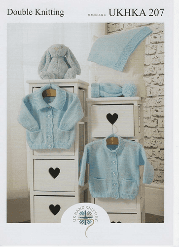 UKHKA DK Cardigan, Blanket and Hat (UKHKA207)