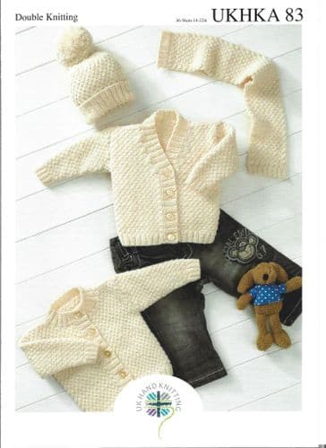 UKHKA DK Cardigan, Hat and Scarf (UKHKA83)