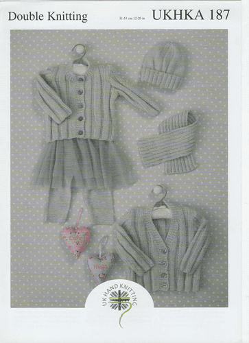 UKHKA DK Cardigans, Hat and Scarf (UKHKA187)