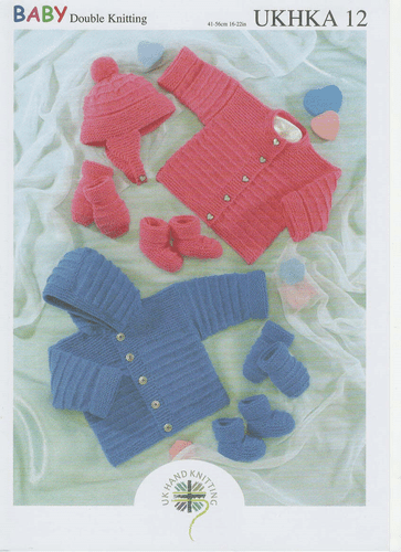UKHKA DK Jacket, Cardigan, Hat, Mittens and Bootees (UKHKA12)