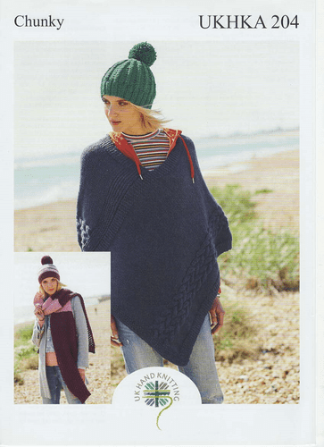 UKHKA Ladies Poncho, Hat & Scarf in Chunky (UKHKA204)