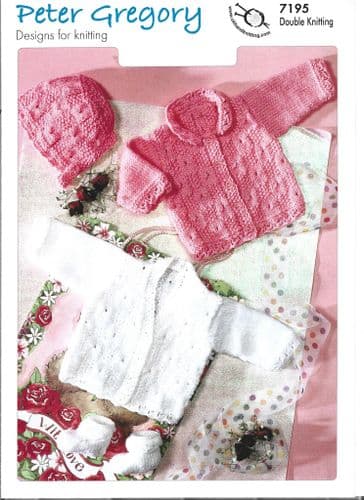 UKHKA Peter Gregory Child Cardigan Bonnet Socks in DK (UKHKA7195)